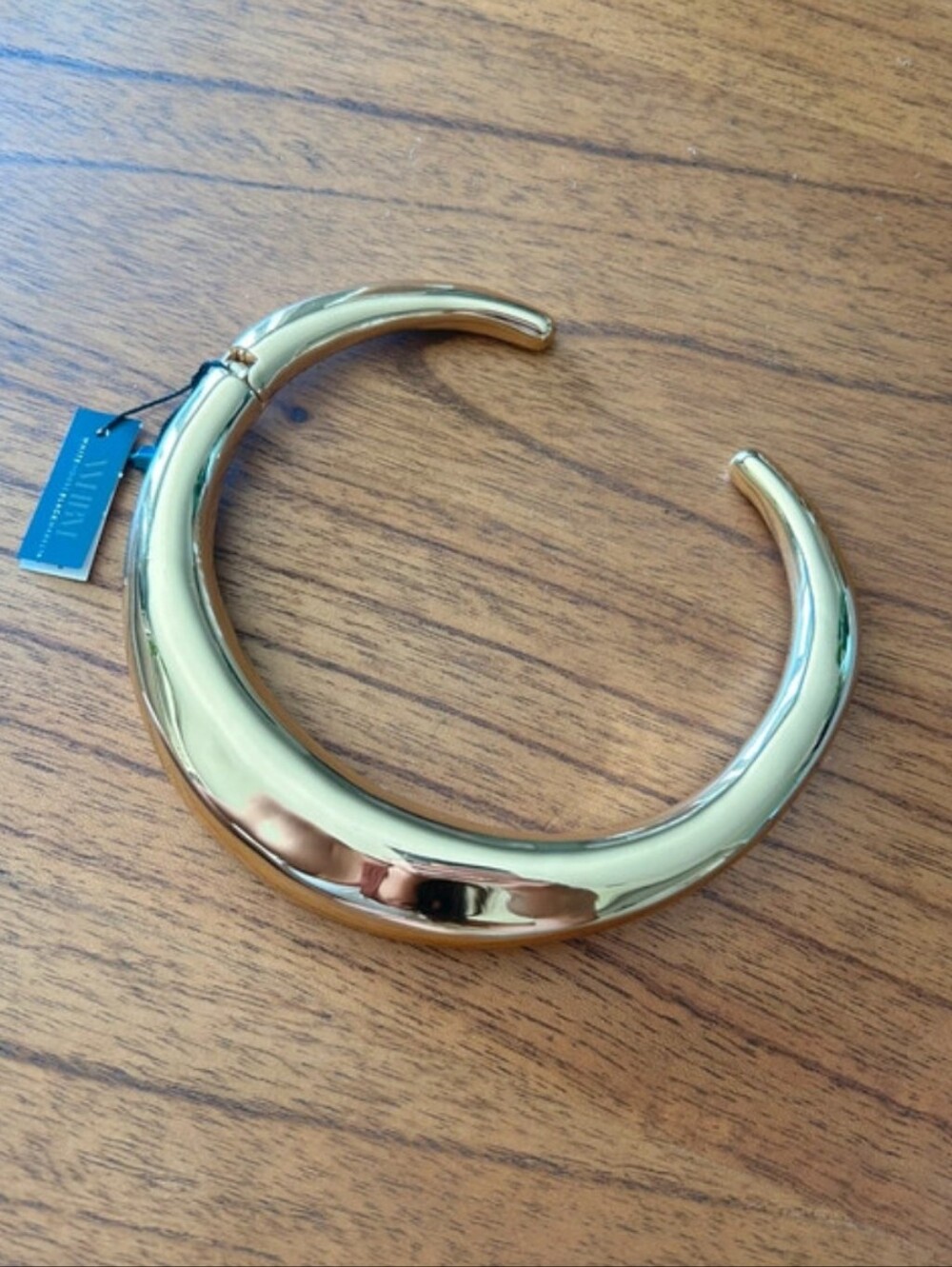 White House Black Market Polished Gold Crescent Collar Necklace